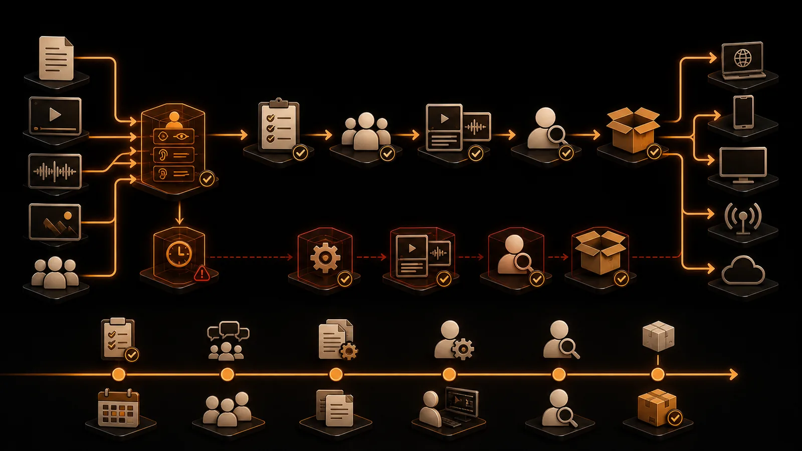 Schema illustrato della sezione Pianifica prima di produrre