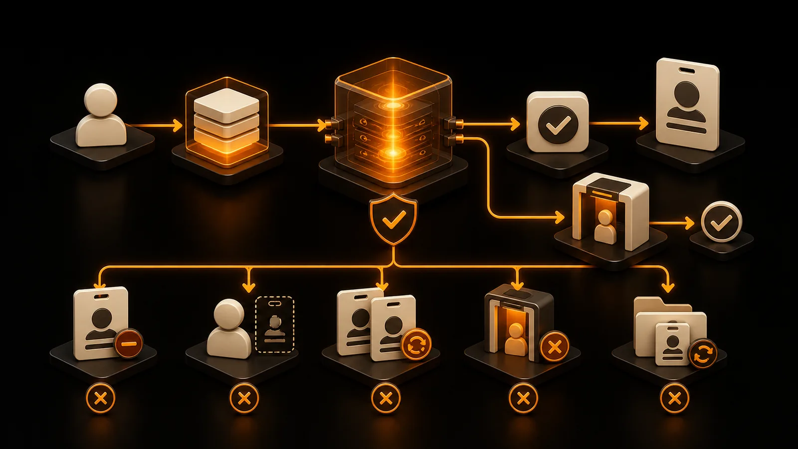 Schema illustrato della sezione Il badge non è il record