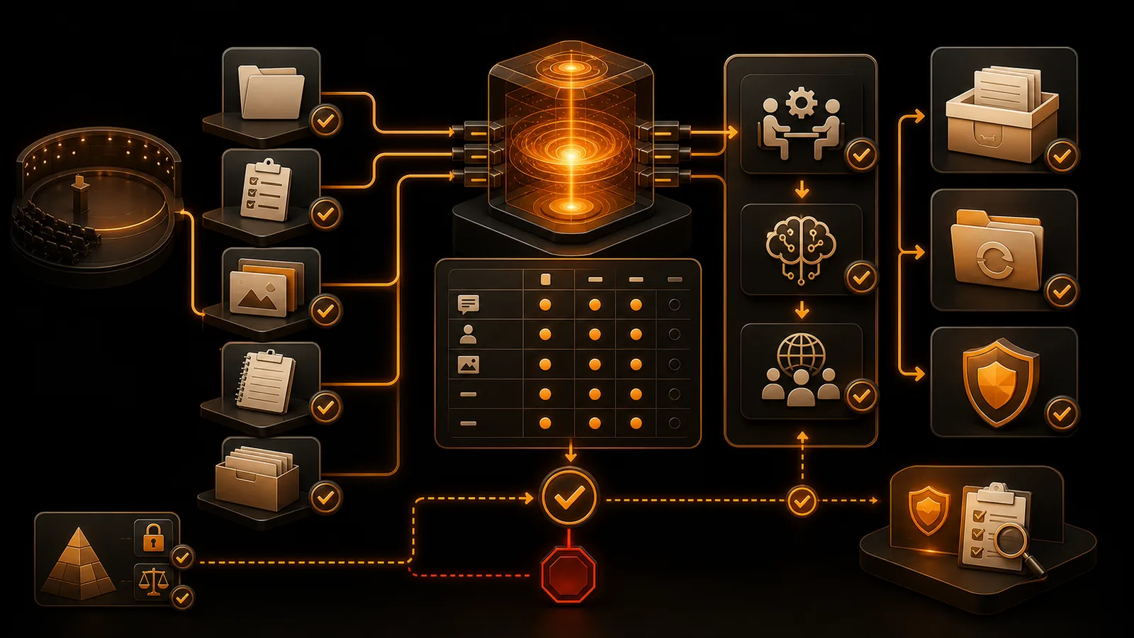 Schema illustrato della sezione Il primo pack da ricostruire
