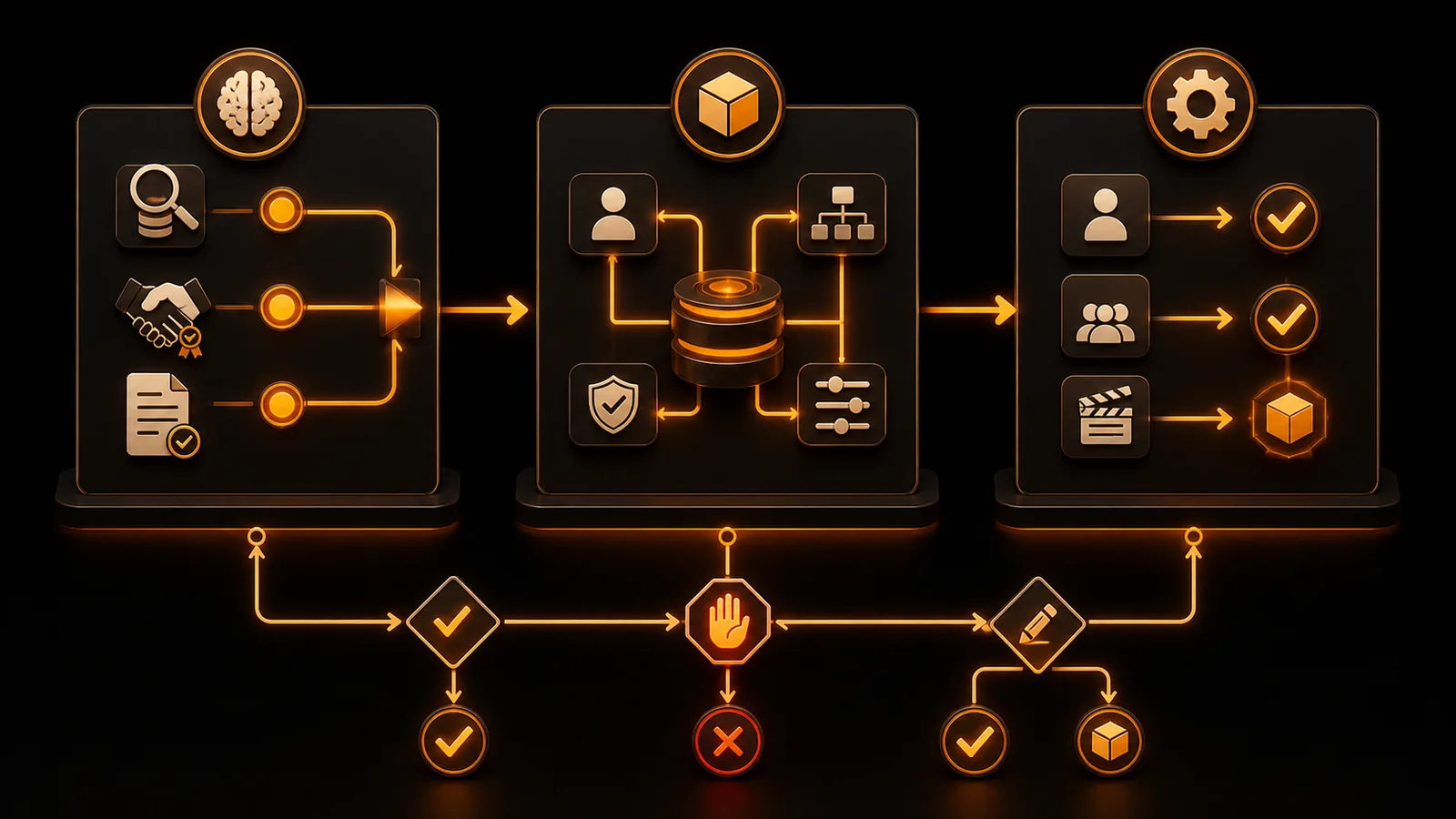 Schema illustrato della sezione Think, Build, Enable per gli sponsor
