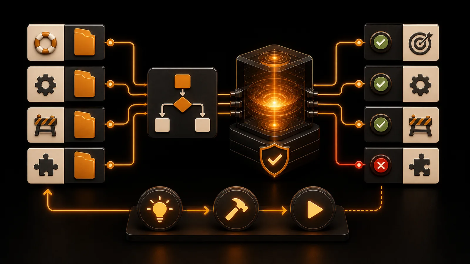 Schema illustrato della sezione Il primo banco prova