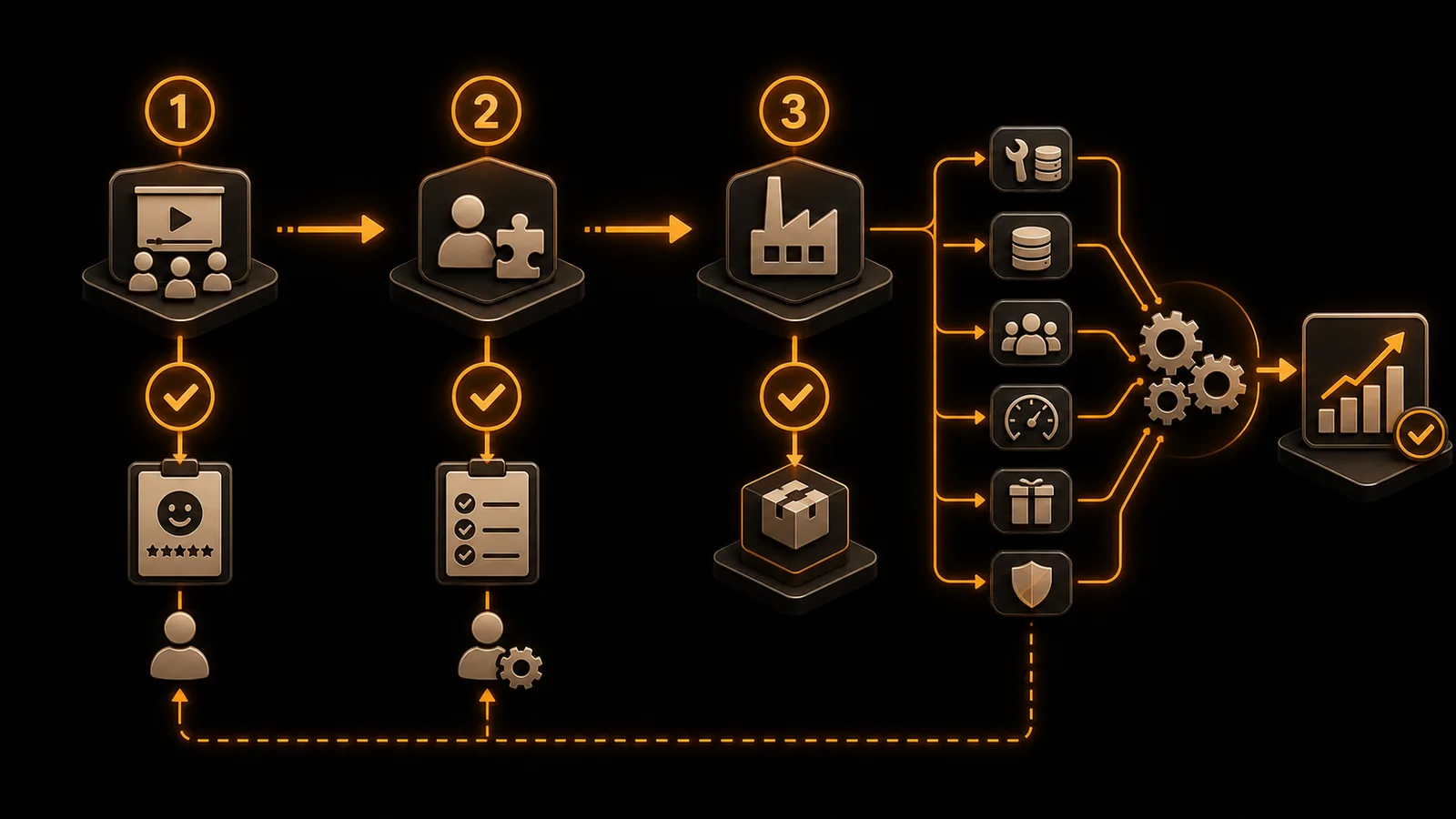 Schema illustrato della sezione Prima separa 3 domande
