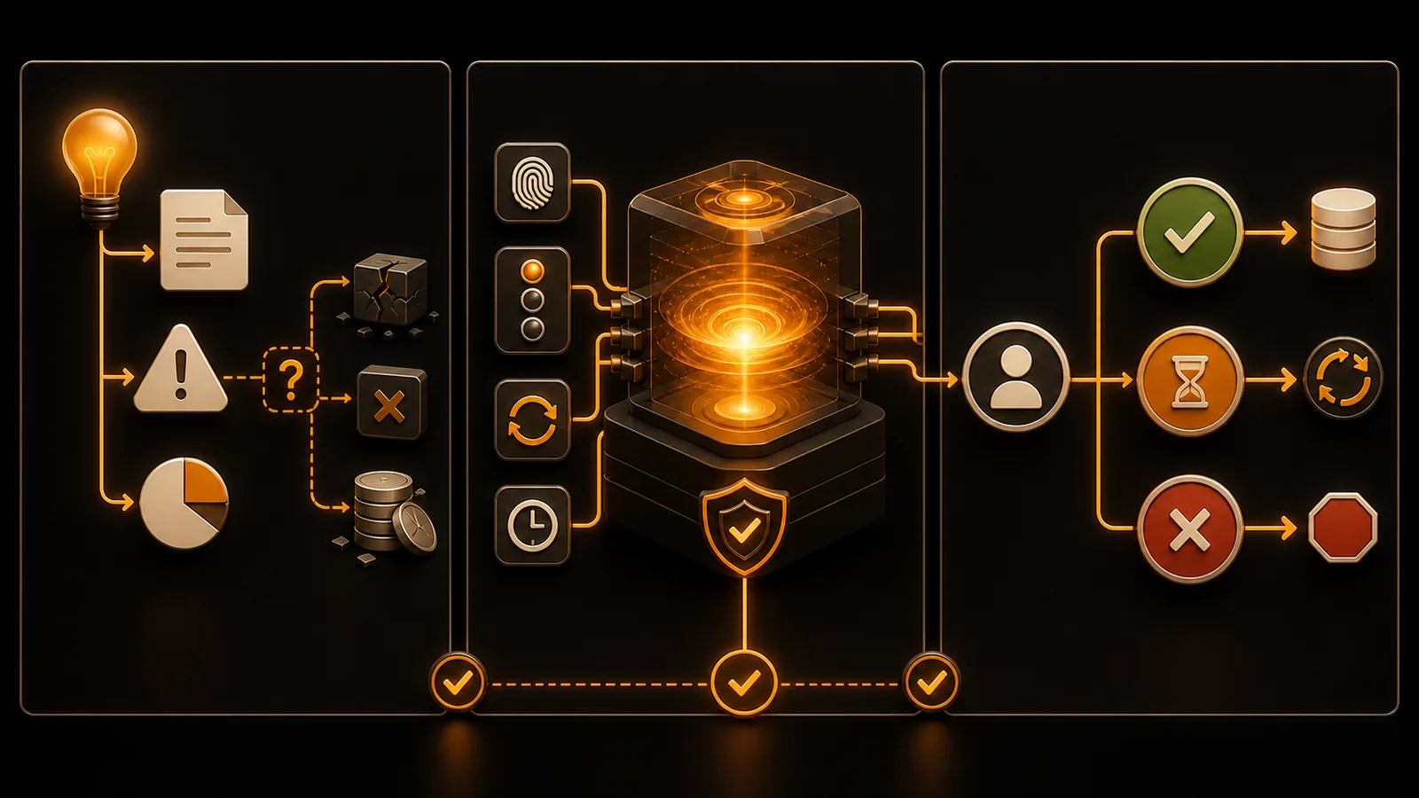 Schema illustrato della sezione Think, Build, Enable applicato ai retry